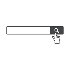 シンプルな検索ボックスのイラスト　指アイコン