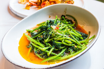 Chinese stir-fried vegetables on a plate