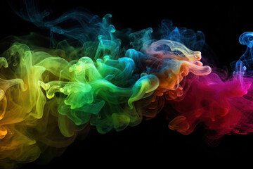Obraz premium Rainbow smoke on black background 