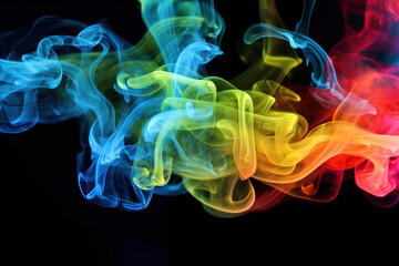 Obraz premium Rainbow smoke on black background 
