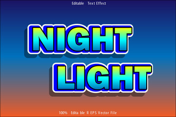 Obraz premium Night Light Editable Text Effect