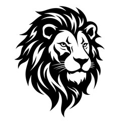 Lion head face with mane logo svg vector