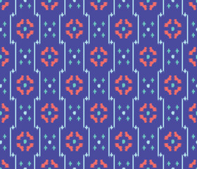 Japanese Embroidery Cross Shape Stripe Vector Seamless Pattern
