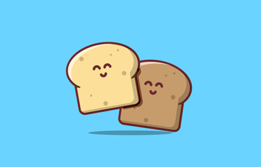 bread toast. cute vector illustration