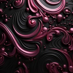 ornate decoration in pink and black Generative Ai