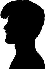 Hair Style Man Head Silhouette Illustration Vector