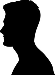 Hair Style Man Head Silhouette Illustration Vector