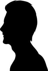 Side Face Man Head Silhouette Illustration Vector