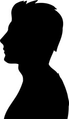 Stylish Man Head Silhouette Illustration Vector