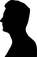 Modern Style Man Head Silhouette Illustration Vector