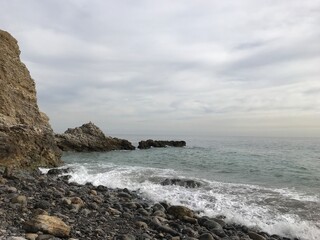 Beach, Rocks and Waves