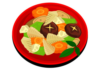 正月：筑前煮※Affinity Designer作成svgファイル