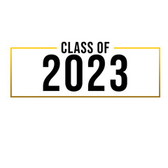 Class of 2023. Congratulation graduates flat style design template. Graduation ceremony Vector illustration