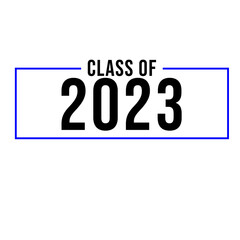 Class of 2023. Congratulation graduates flat style design template. Graduation ceremony Vector illustration