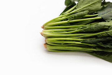 Fresh spinach on white background