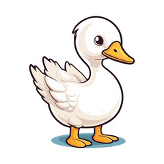 Cute Goose Cartoon Character: Perfect for Children's Farm-themed Designs and Nature-inspired Creations