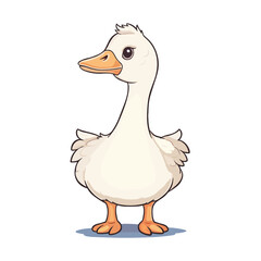 Cute Goose Cartoon Character: Perfect for Children's Farm-themed Designs and Nature-inspired Creations