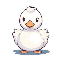 Cute Goose Cartoon Character: Perfect for Children's Farm-themed Designs and Nature-inspired Creations