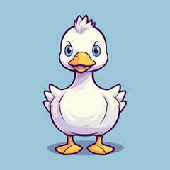 Cute Goose Cartoon Character: Perfect for Children's Farm-themed Designs and Nature-inspired Creations