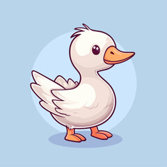 Cute Goose Cartoon Character: Perfect for Children's Farm-themed Designs and Nature-inspired Creations