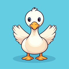 Cute Goose Cartoon Character: Perfect for Children's Farm-themed Designs and Nature-inspired Creations