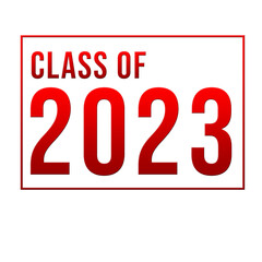 Class of 2023. Congratulation graduates flat style design template. Graduation ceremony Vector illustration