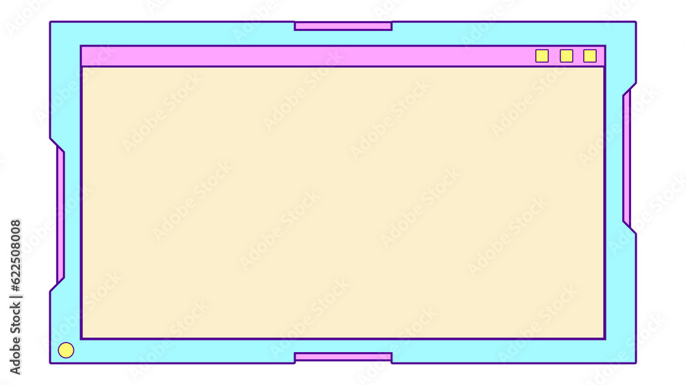 Poster retro frame computer window style 90s