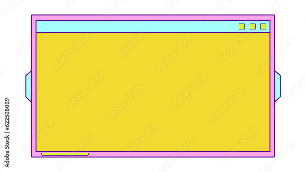 Poster retro frame computer window style 90s