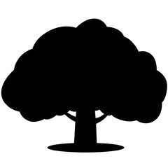 Tree icon vector illustration. Tree silhouette for icon, symbol or sign. Single tree symbol for design about plant, forest, nature, environment and ecology. Simple single icon of plant