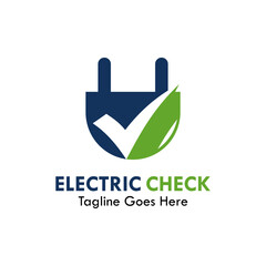 Electric check design logo template illustration