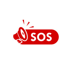 SOS icon design logo template illustration - obrazy, fototapety, plakaty
