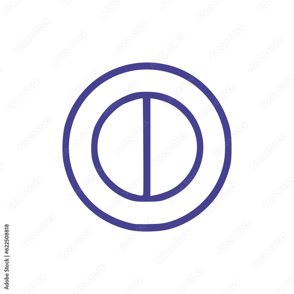 Sticker simple circle modern minimalist logo vector illustration template design