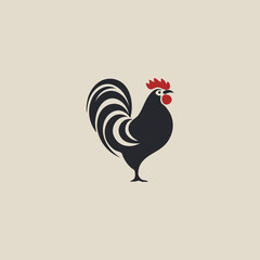 simple rooster animal farm logo vector illustration template design