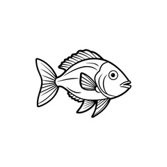 simple fishing company fish animal logo vector illustration template design