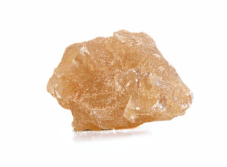 Brown sugar cubes isolated on white background