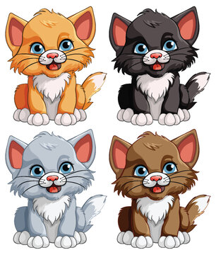 Collection of Cute Baby Tiger Cartoon Characters