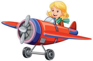 Female pilot flying jet plane © GraphicsRF