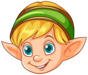 Cute Elf Head Cartoon Character