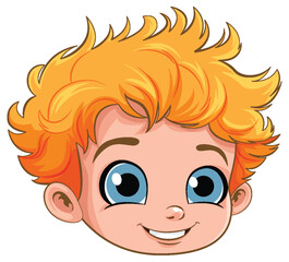Cute Boy with Orange Hair and Blue Eyes