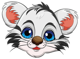 Baby Tiger Head Cartoon Character