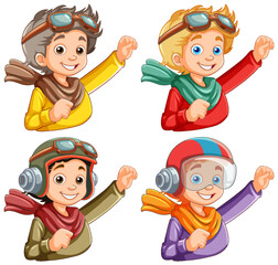 Cute pilot cartoon character © GraphicsRF
