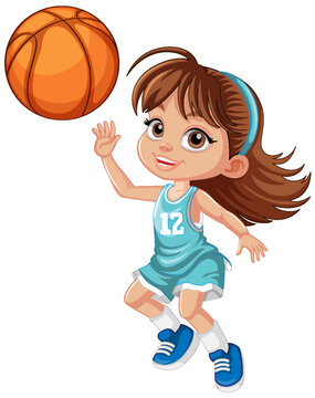 Female basketball player cartoon character