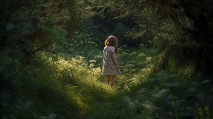 Exploring Enchanted Pathways: A Little Girl's Journey Through the Forest