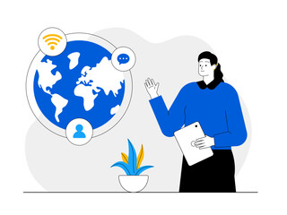 Social network. Modern design vector illustration. Chatting mobile app vector illustration. Social media flat illustration