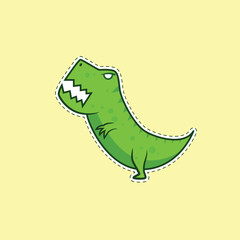 cute dinosaur sticker vector design