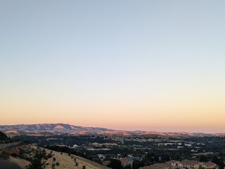 sunset over the city