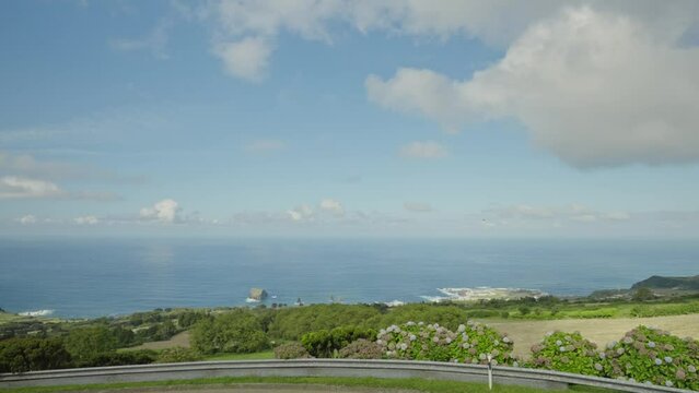 Azores Wide panoramic from Lomba do Vasco viewpoint, S&atilde;o Miguel