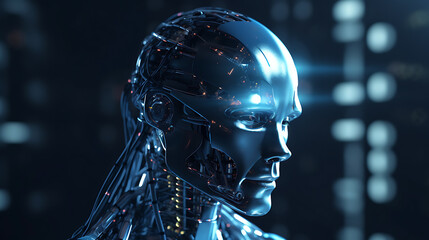 Robot machine learning automation data analytics. Generated AI 