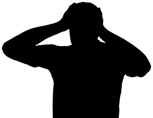 Digital png illustration of man silhouette on transparent background