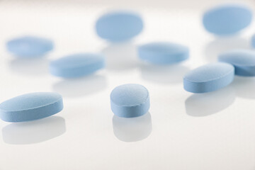 Blue Pills with white background